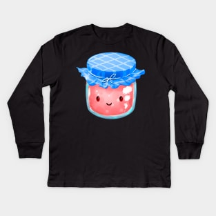 Cute Strawberry Jam Jar Kids Long Sleeve T-Shirt